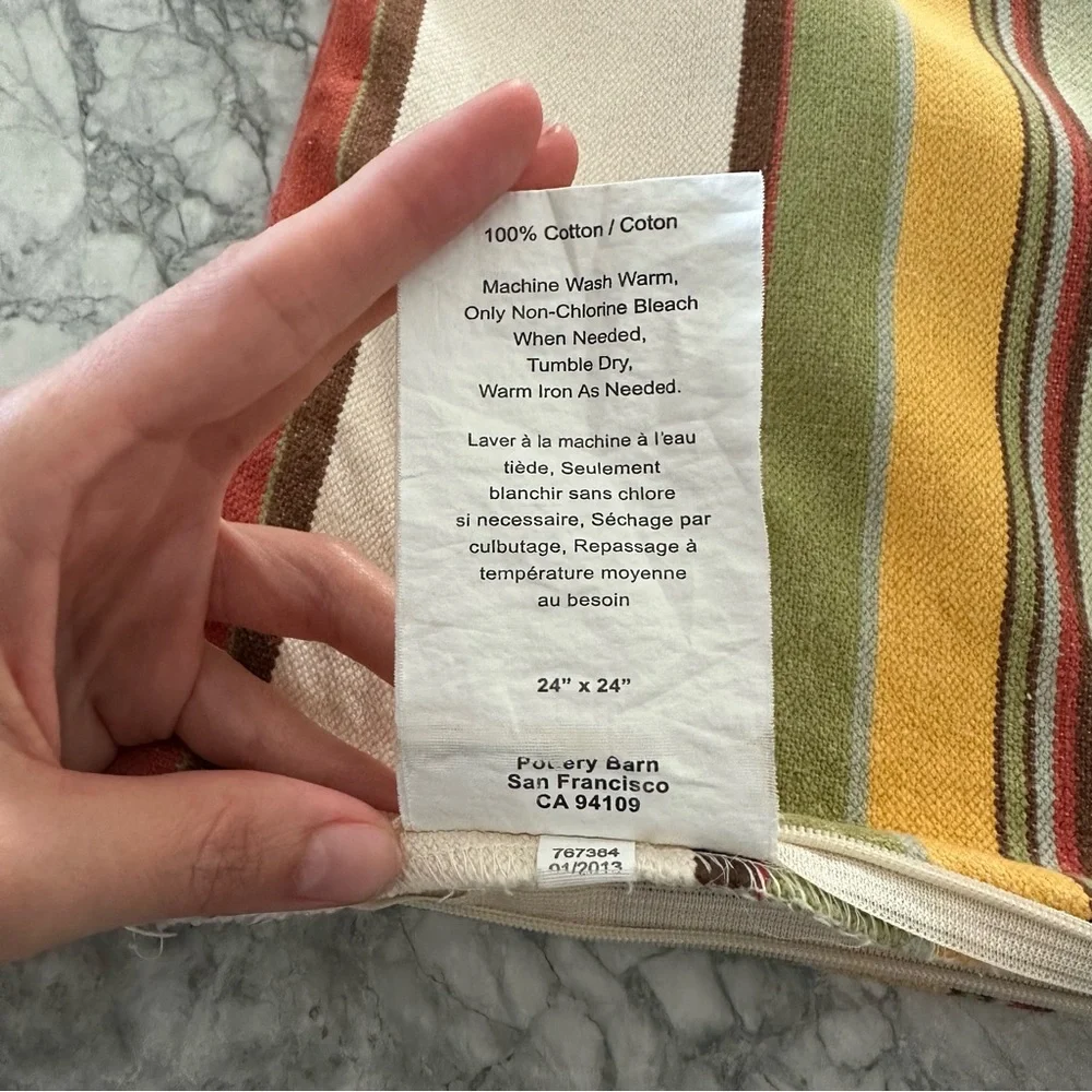 Pottery Barn Striped Pillow Cover - Picture 8 of 9